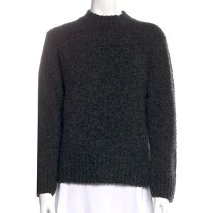 VINCE 100% Merino Wool Woven Black & Green Knitted Sweater Loose Fitting Top